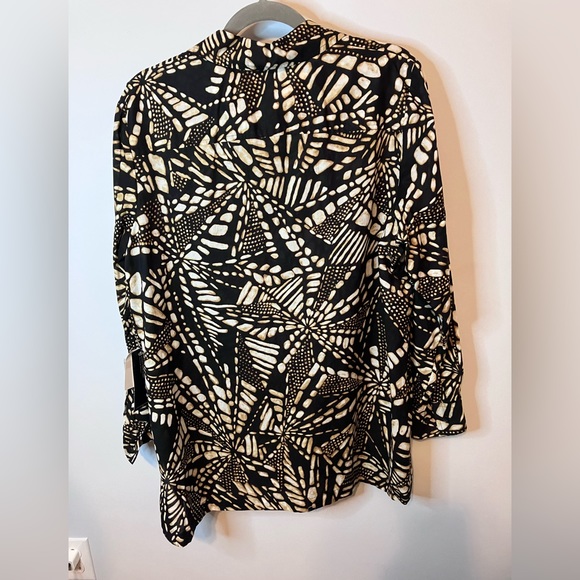NWT Jones New York Geometric Print Button-down 1X Plus size 100% cotton - Picture 6 of 8
